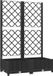vidaXL Plantenbak met trellis zwart 80x40x121,5 cm PP