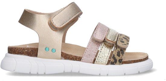 BunniesJR Meisjes Platte Sandalen - Beige - Imitatieleer - Klittenband