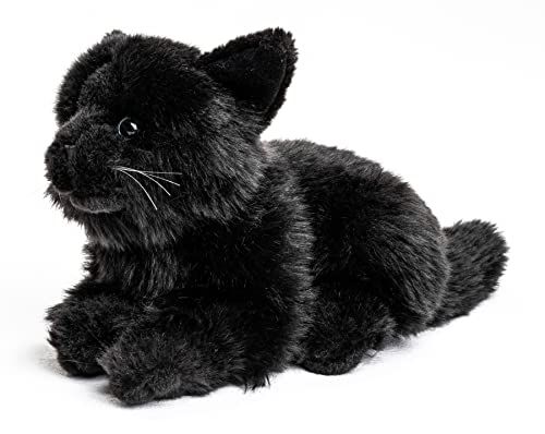 Uni-Toys - Kat zwart, liggend - 20 cm - pluche kitten