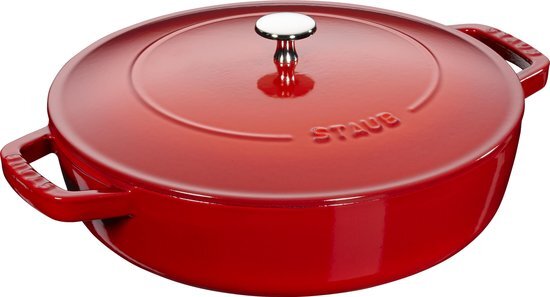 Staub Sauteerpan met Chistera drop structure 24 cm Kers