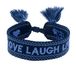 Engelsrufer Damen Armband schwarz blau LOVE LAUGH LIVE Stickerei Kordelverschluss größenverstellbar