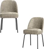 WOOOD Vogue Eetkamerstoelen - Velvet Stof - Wheatfield - Set van 2