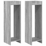 vidaXL Plantenstandaard 2 st grijs sonoma 30 x 30 x 100 cm Bewerkt hout