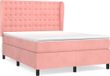 vidaXL Boxspringbed met matras, fluweel, roze, 140x200 cm