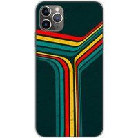 Apple iPhone 11 Pro Max Retro lines bedrukt siliconen hoesje