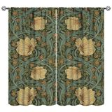 JESTRONRY Vintage bloemen gordijnen voor woonkamer, raambehandelingen slaapkamer gordijn, William Morris kunststijl huisdecoratie verduisterende gordijnen 2 panelen set B 1066 x 114 cm