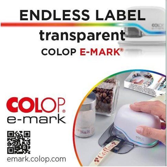 Colop 155362 Endless Labels - Transparent - 14mm x 8m Roll
