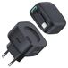 USAMS Chargeur secteur 1xUSB-C avec câble rétractable USB-C Rétractable PD+QC 35W Gan Charge rapide noir XMF Series CC202TC01
