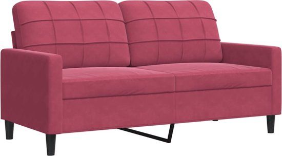 vidaXL Tweezitsbank met sierkussens 140 cm fluweel wijnrood