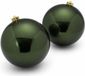 Decoris Kerstbal - 2x - donkergroen - groot - 14 cm - kunststof - glans - kerstversiering