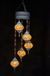 Halay Hanglamp multicolour zilver glas mozaïek 5 bollen Turkse Oosterse Crèmewit Marokkaanse kroonluchter