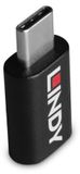 Lindy 71265 USB-C Male naar USB-C Female Adapter Zwart