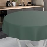 Wasdoek Tafelkleed, Afwasbaar Tafelzeil, Tuintafelkleed, Voor Binnen en Buiten, Rond, 140 cm, Snijrand, Dennengroen