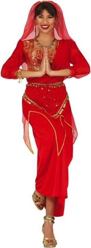 Fiestas Guirca Indianen Vrouw Kostuum Rood Maat XL (42-44)