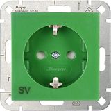 Kopp HK07 - geaard stopcontact, opdruk SV, kleur: groen, 5-pack, 940008004