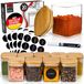 Set de 20 pots à herbes hermétiques, carrés, avec étiquettes pour herbes, capacité 160 ml