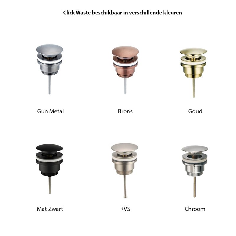 Luxe Clickwaste 5/4" Universeel Mat Zwart