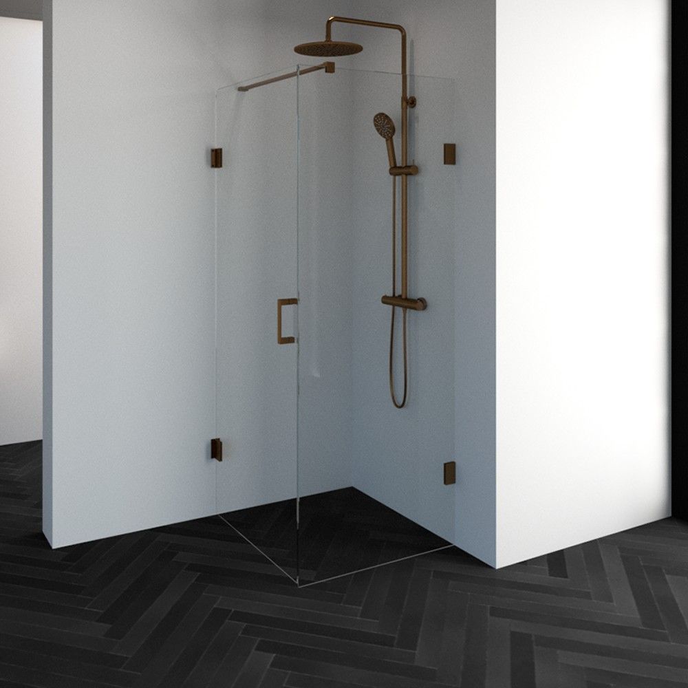 Tapo Creative Douchecabine Vierkant 80x80 cm - Koper - 2-delig