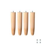 Cortassa Set van 4 poten voor lattenbodem, poten, universeel, van beukenhout (32 cm), bruin