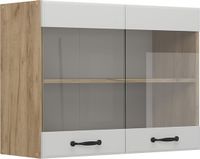 Vicco R-Line Glazen keukenkast – 80 cm Wit Landhuis