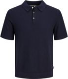 Jack & Jones Heren Polo SS Sandri Knit Polo Blauw Maat M