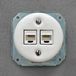 Olde Worlde Retro inbouwdeel datacontactdoos 2x RJ45 Cat.5e, Wit