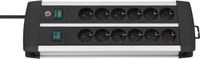 Brennenstuhl Premium-Alu-Line - Stekkerdoos - 12-voudig - Zwart/Zilver - 3m Snoer - Schakelbaar