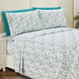Elegant Comfort Zachtste en gezelligste 6-delige beddengoedset - 1500 premium hotelkwaliteit microvezel - diepe zak, kreukbestendige 6-delige paisley patroon lakens, kingsize, paisley groenblauw