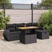 Maison Exclusive - Ensemble de meubles de jardin 6 pièces avec canapé et coussins, noir, en polyrotin