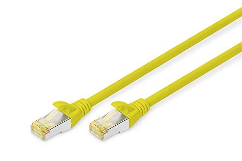 DIGITUS LAN-kabel Cat 6A – 3 m – S/FTP afgeschermd – 10 Gbit/s – 500 MHz – PoE++ – AWG 26/7 – LSZH – RJ45-netwerkkabel – patchkabel – compatibel met Cat6 en Cat7 – geel