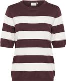 Kaffe KAlizza Striped Knit Dames Trui - Fudge / Chalk Wide Stripe