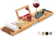 RelaxTub® Badplank Bamboe Hout Verstelbaar Anti Slip met Boekenhouder, Tablethouder & Spiegel