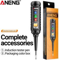 ANENG B15 | Testeur de tension sans contact | Testeur de phase | Stylo de détection de tension 24-250V AC | Indicateurs lumineux colorés | Tournevis numérique de recherche de tension | Testeur de courant AC multifonctionnel Tournevis plat avec lampe LED | Testeur de continuité