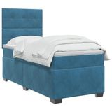 vidaXL Boxspringbed met matras Blauw 80 x 200 cm Fluweel
