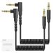 NEEWER 2-pack Aux-kabelset, 3,5 mm TRS mannelijk naar 3,5 mm TRS mannelijke opgerolde kabel compatibel met DJI Mic Rode Wireless GO II Hollyland Lark CM28 CM31 draadloze microfoon camera pc