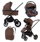 BabyLux® Kinderwagen 3in1 Set CASTOR, Opvouwbare Lichtgewicht Kinderwagenset Incl. Reiswieg, Buggy, I-Size Baby-Autostoeltje, Luiertas En Meer Accessoires, 4 Ligstanden, 0-22kg, Uv-Bescherming 50+