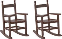 vidaXL Schommelstoelen 2 st voor kinderen massief populierenhout bruin