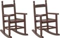 vidaXL Schommelstoelen 2 st voor kinderen massief populierenhout bruin
