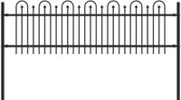 vidaXL Spike Boog Hek DRONTEN 200 x 110 cm Gepoedercoat staal Zwart