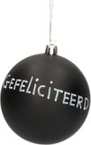 Stern Fabrik Top Ten Handels Gmbh Kerstbal - Gefeliciteerd - krijt/krijtbord kerstbal - 8 cm - kunststof - beschrijfbaar
