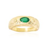 Cavill - Zilveren ring met 0,38 ct ovale groene onyx uit India - 925 sterling zilver verguld - Handgemaakt, bezel zetting - Modieuze dames ring
