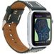 VENTA® Lederen armband voor Apple Watch 1/2/3/4/5 wisselarmband, compatibel met Apple Watch, vervangende armband, echt leer (42-44 mm, mosgroen / VA13-V6) + adapterset zilver