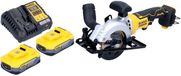 DeWalt DCS 571 H2 scie circulaire sans fil 18 V 115 mm sans balais + 2x batterie Powerstack 5.0 Ah + chargeur