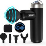 Wahl Mini Massage Gun, Deep Tissue Percussion Massager, Draadloze Spier Massagers, On-the-Go Massage, 6 Snelheidsinstellingen, 4 Bevestigingskoppen, Lichtgewicht, krachtig