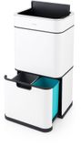 FlinQ Senzaro - 60L Afvalscheidingsprullenbak met Bewegingssensor - Wit