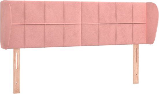 vidaXL Hoofdbord met randen 147x23x78/88 cm fluweel roze
