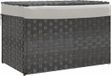vidaXL Wasmand met deksel 55,5x35x34 cm poly rattan grijs