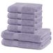 DecoKing Set van 6 katoenen kwaliteit 525 g/m² 4 handdoeken 50x100 cm en 2 badhanddoeken 70x140 cm lila absorberend Marina