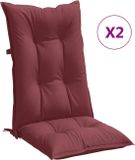 vidaXL Stoelkussens Hoge Rug 120x50x7 cm - Set van 2 - Stof - Gemêleerd - Wijnrood