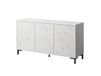 Buffet design effet marbre blanc en bois 150 cm